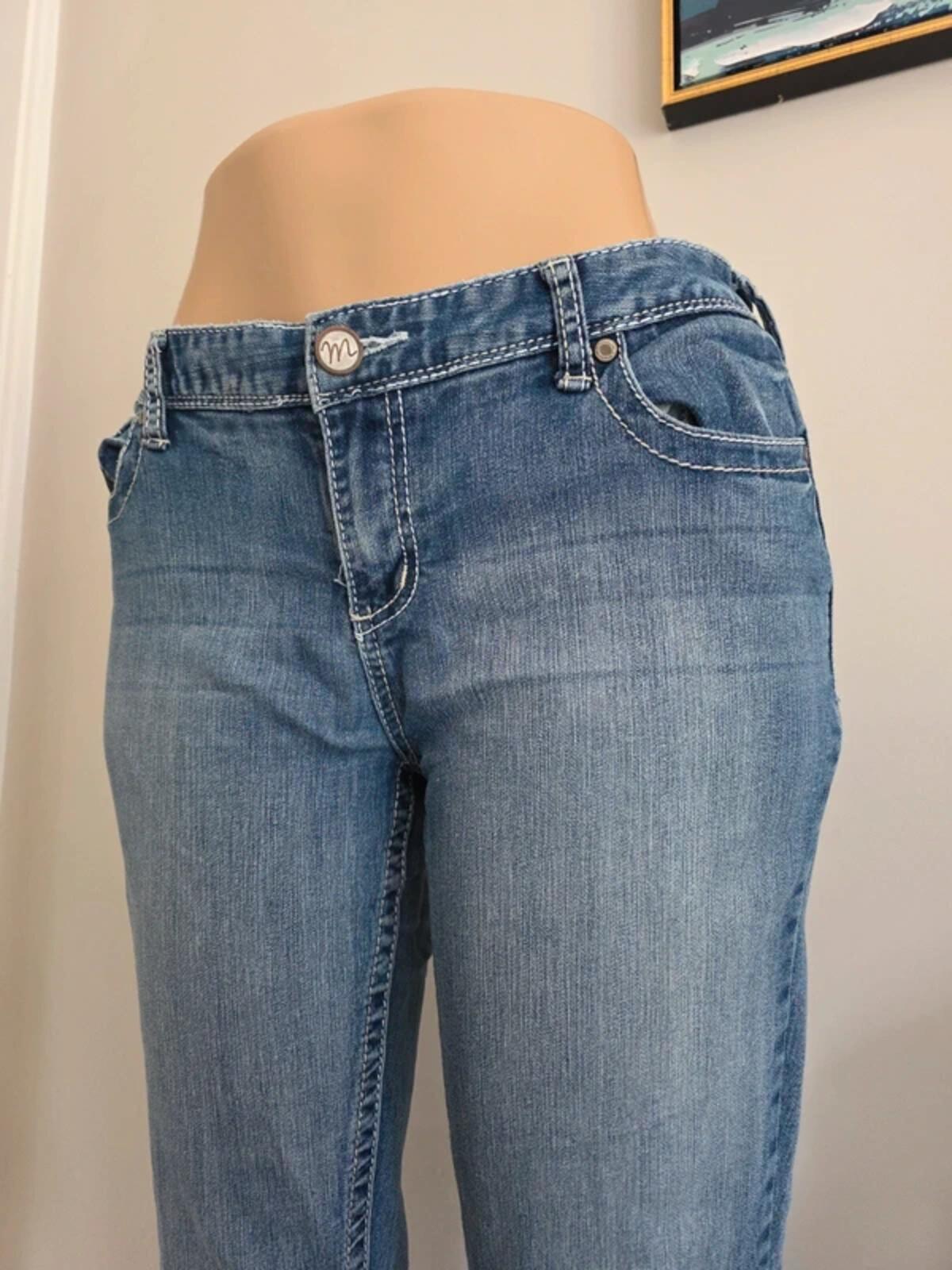 Maurices Mid Rise Baby Bootcut Vintage Y2K Jeans UK Size 14 Tall
