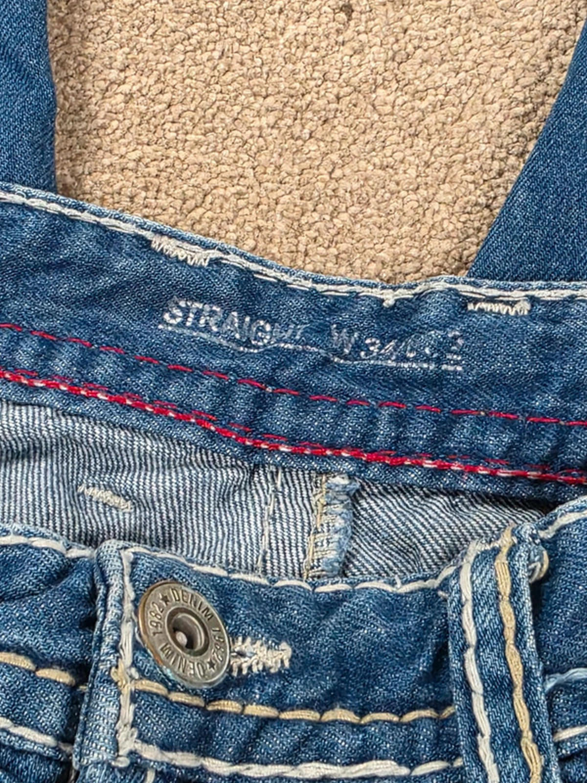 Vintage Y2K Denim 1982 Mid Rise Straight Jeans UK Size 14 Petite