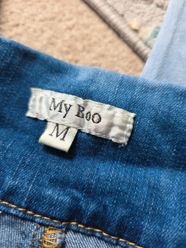 My Boo High Waisted Cropped Cargo Jeans UK Size 8