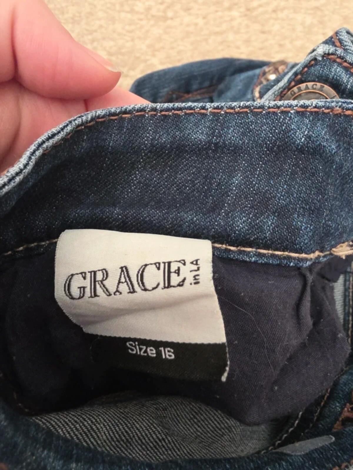 Grace in LA Ultra Low Rise Bootcut Vintage Y2K Jeans UK Size 4/6