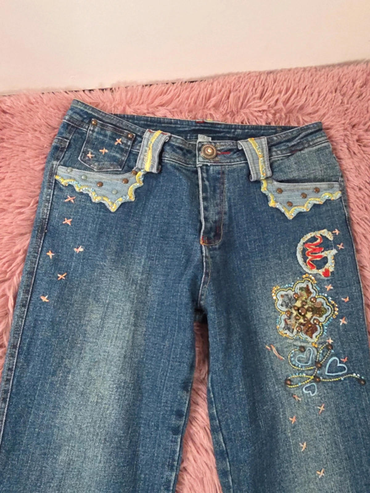 Very Unique Vintage Y2K MG Mid Rise Flared Jeans UK size 10