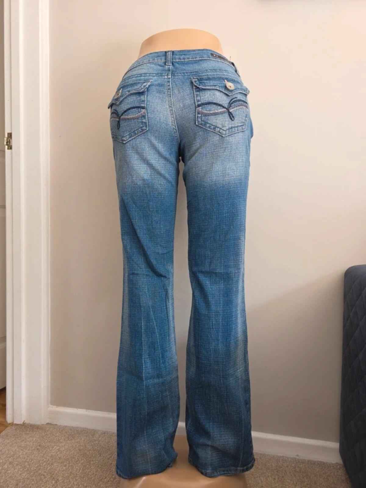 L.e.i Low Rise Relaxed Bootcut Vintage Y2K Jeans UK Size 8/10 Tall