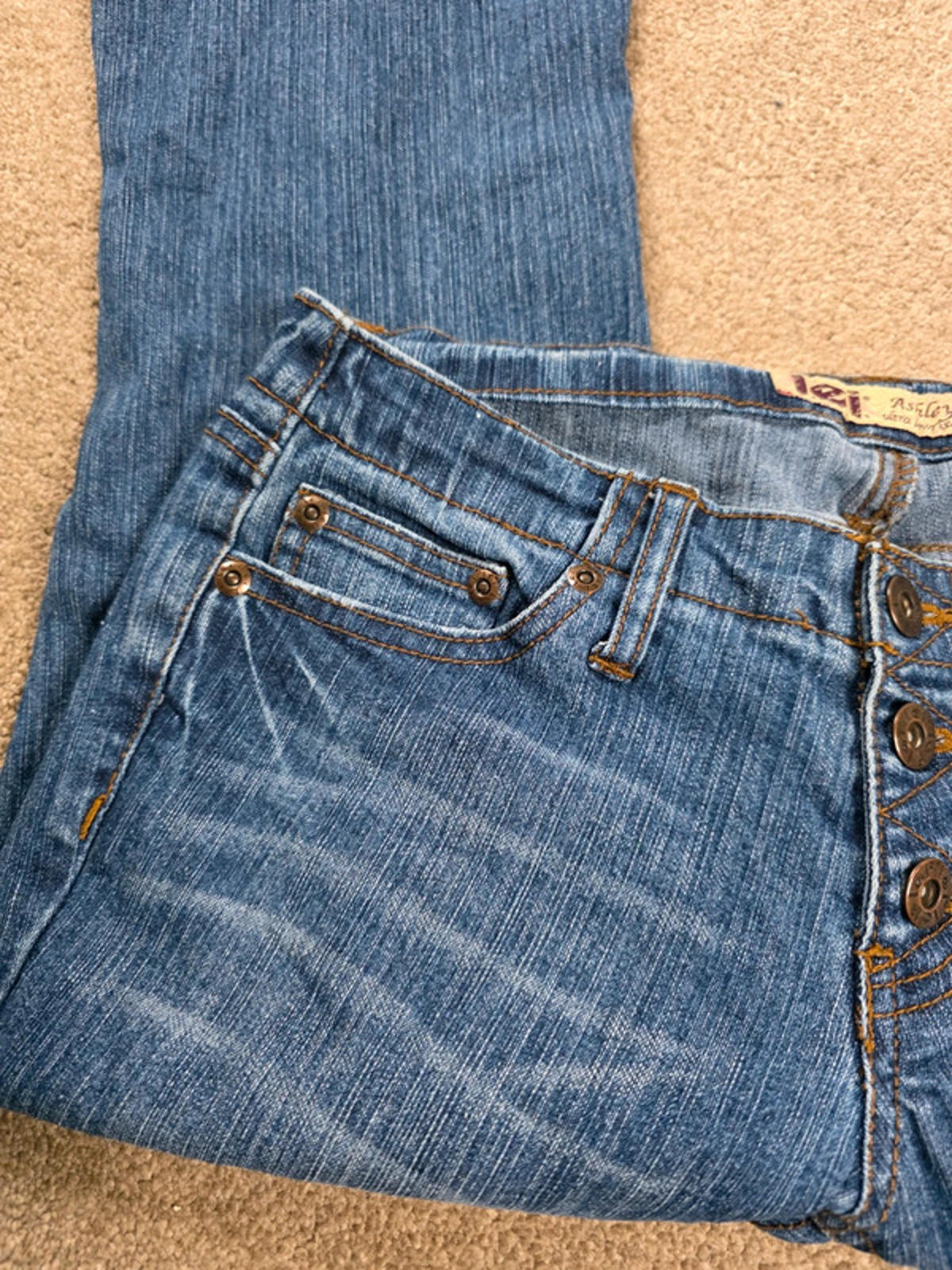 Vintage Y2K L.E.I. Ultra Low Rise Flare Jeans UK Size 8