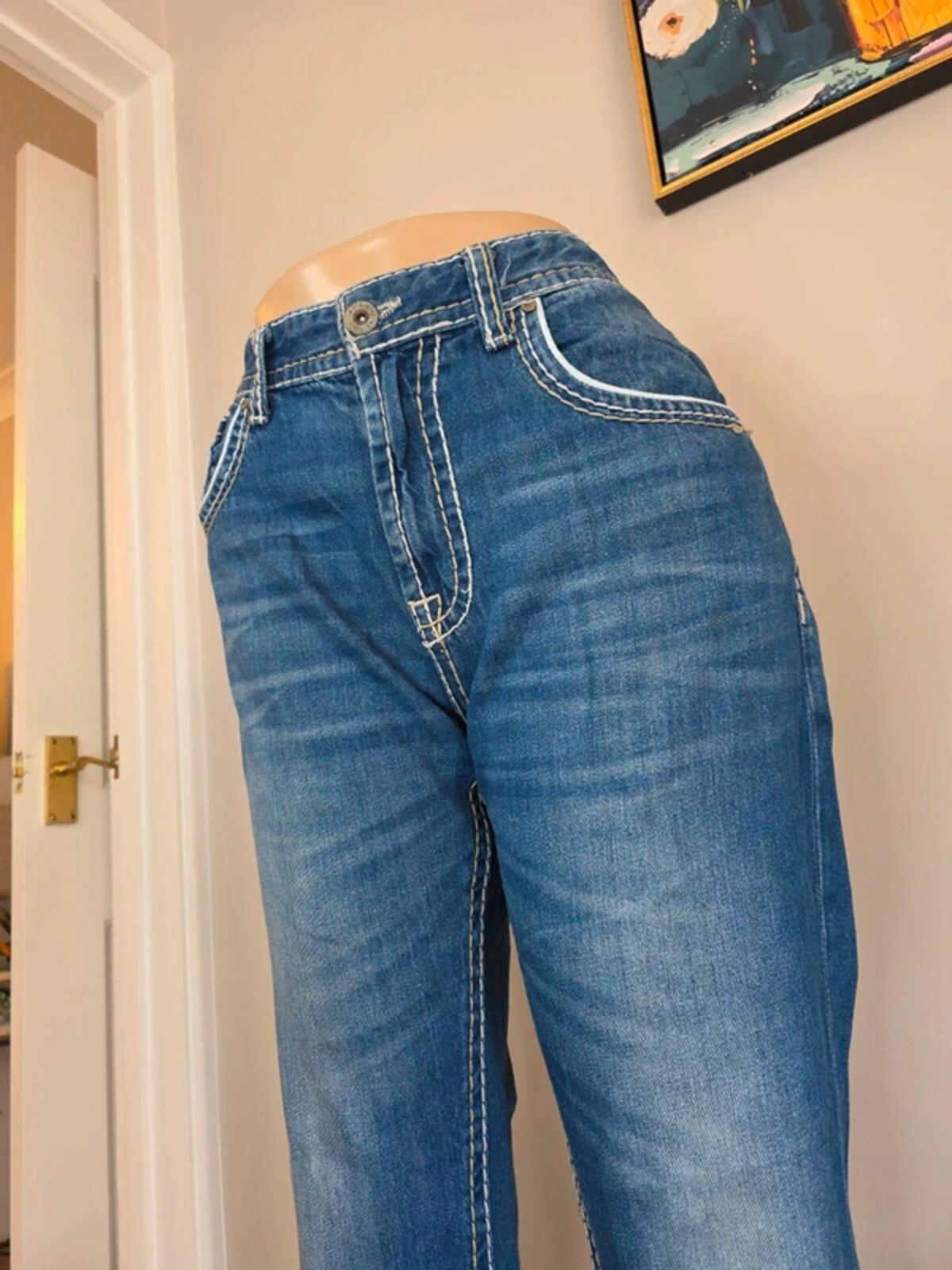 Denim 1982 Vintage Y2K High Rise Straight Leg Jeans UK Size 14 Petite
