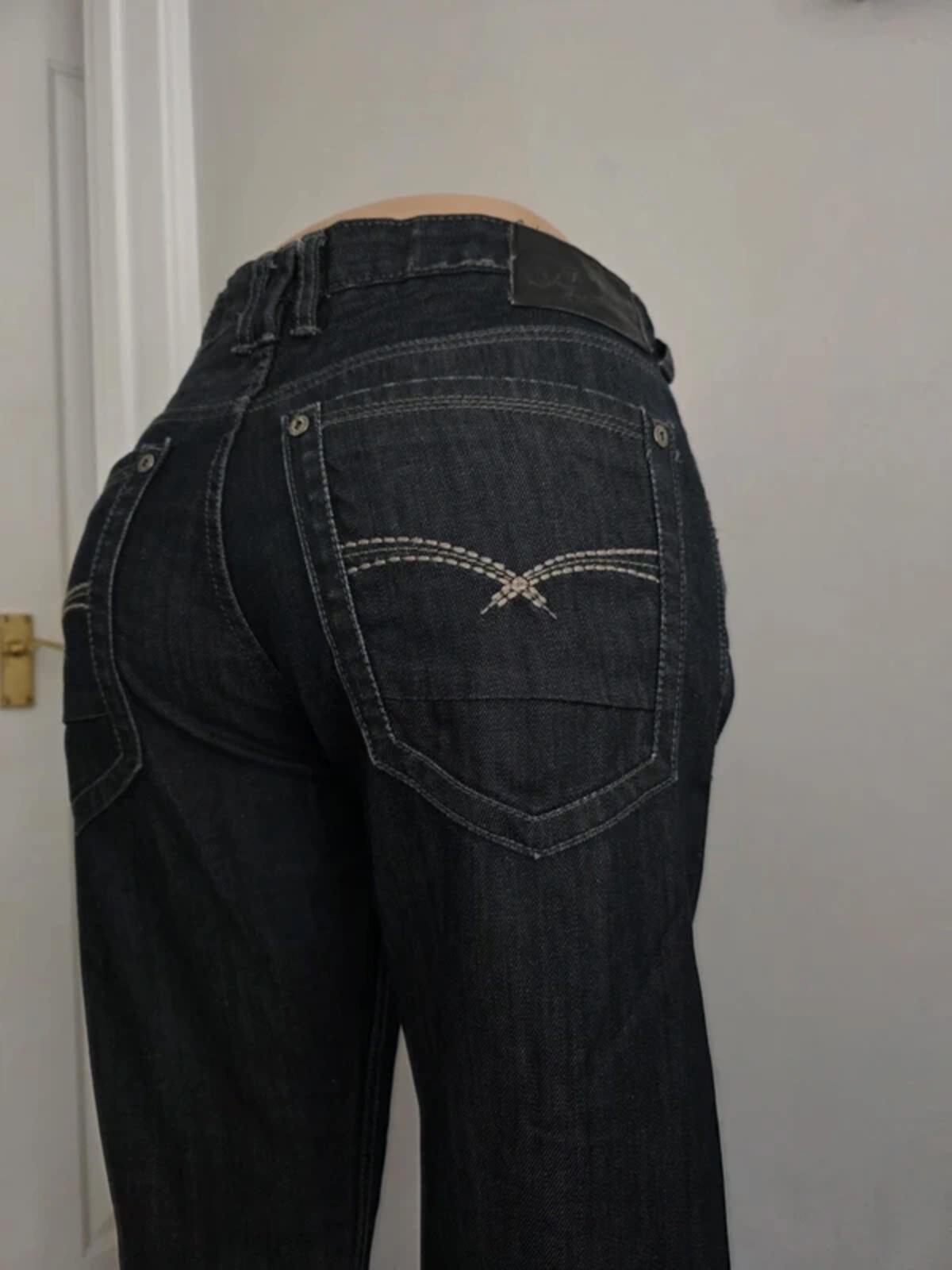 Vintage Y2K Urban Behaviour Mid Rise Straight Baggy Jeans UK Size 16