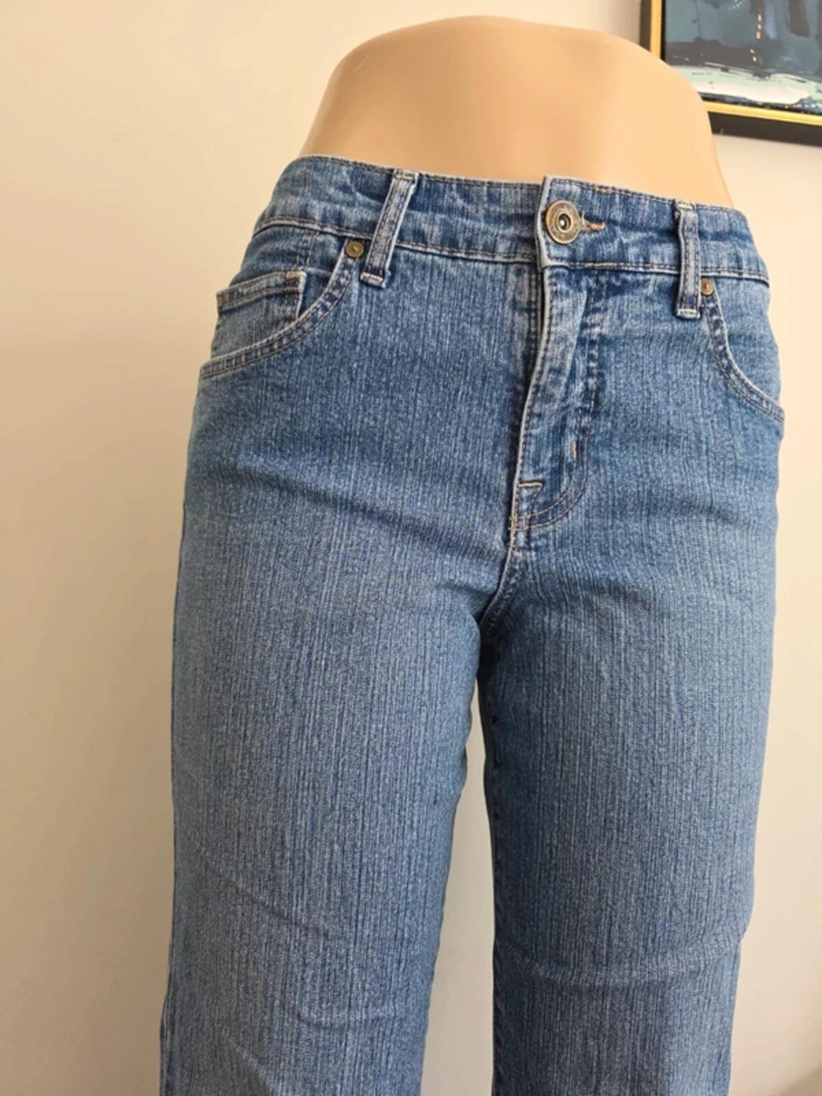 Vintage Y2K Bandolino Mid Rise Straight Leg Jeans UK Size 10 Petite