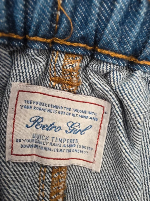 Retro Girl High Waist A Line Vintage Y2K Denim Midi Skirt UK Size 4/6