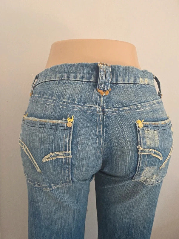 Joe’s Jeans Low Rise Relaxed Flared Vintage Y2K Jeans UK Size 10 Petite