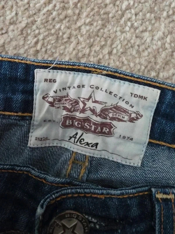Big Star Ultra Low Rise Flared Vintage Y2K Jeans UK Size 4/6