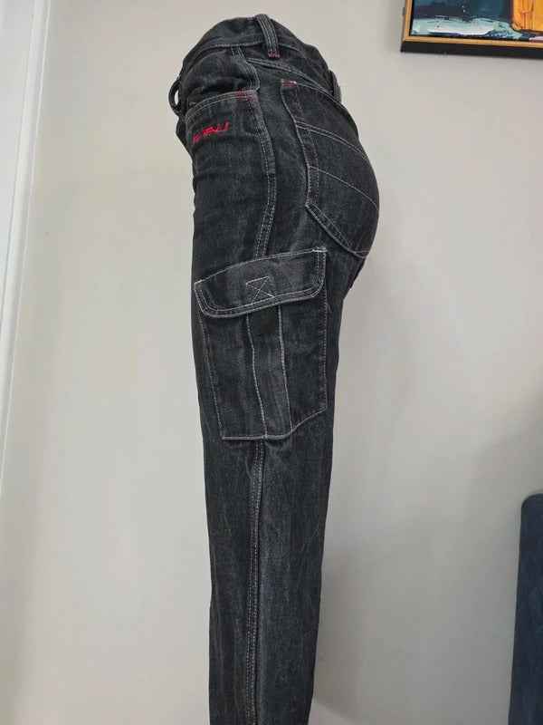 FUBU High Rise Cargo Jeans UK Size 8 Petite