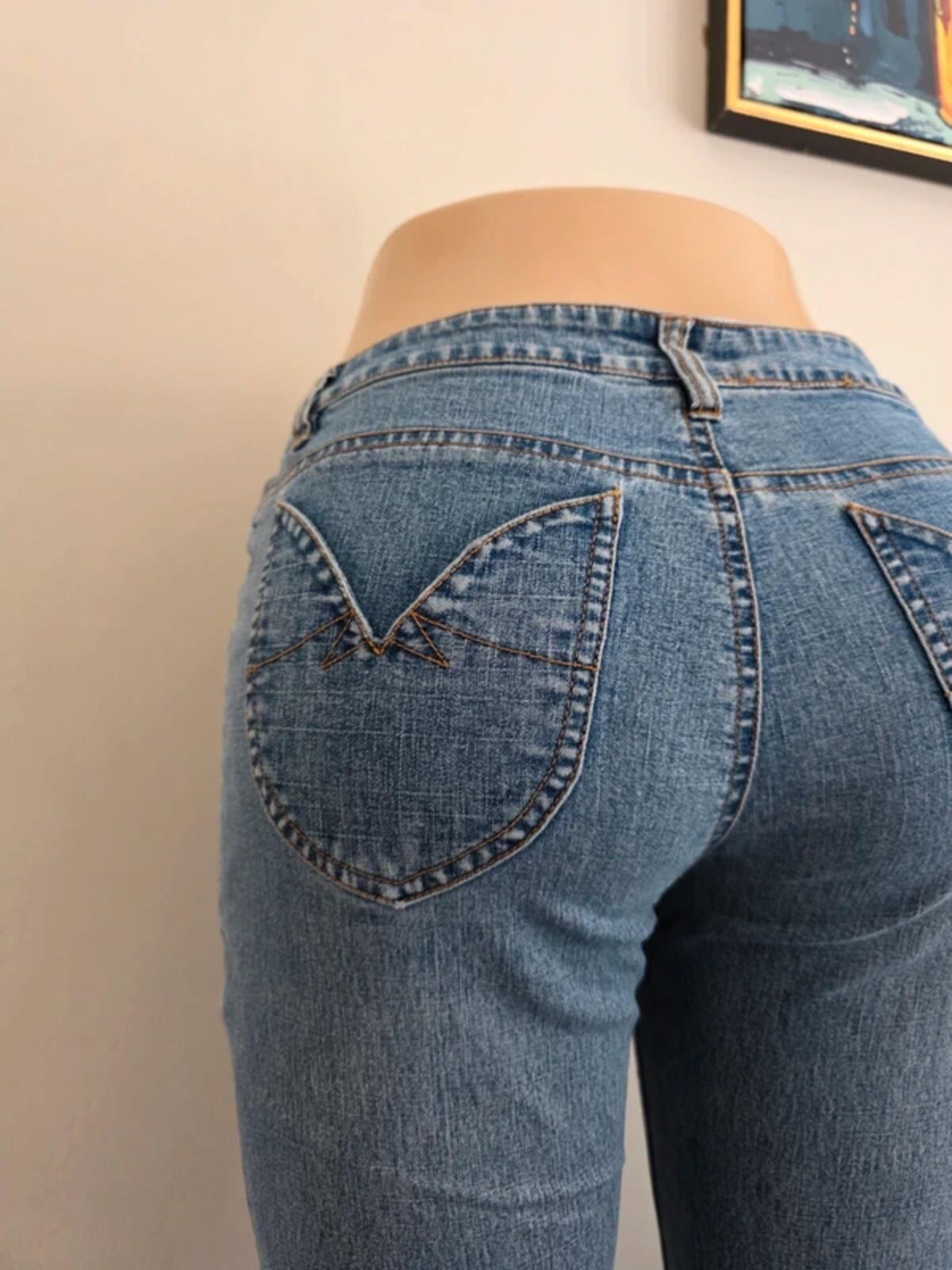 Capucino Mid Rise Flared Vintage Y2K Jeans UK Size 8 Petite