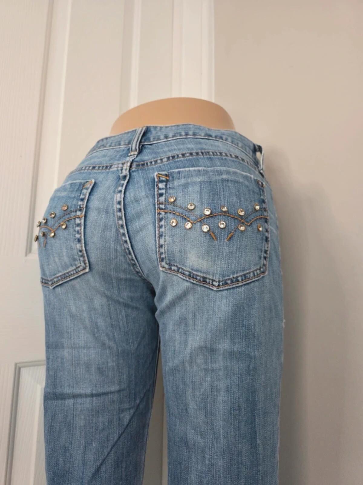 Gap Ultra Low Rise Blingy Bootcut Vintage Y2K Jeans UK Size 8 Tall