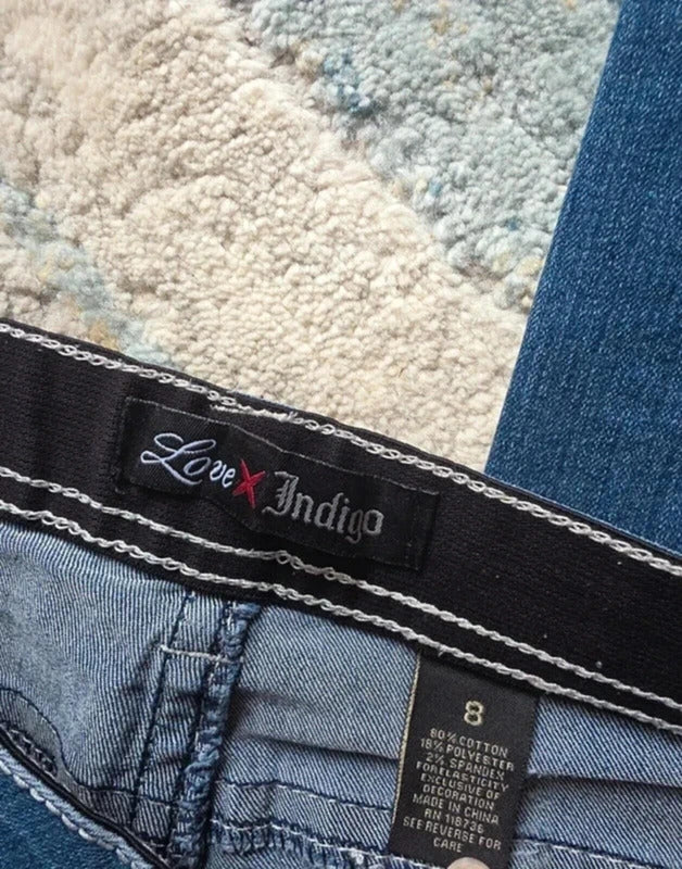 Love Indigo Mid Rise Bootcut Vintage Y2K Jeans UK Size 12