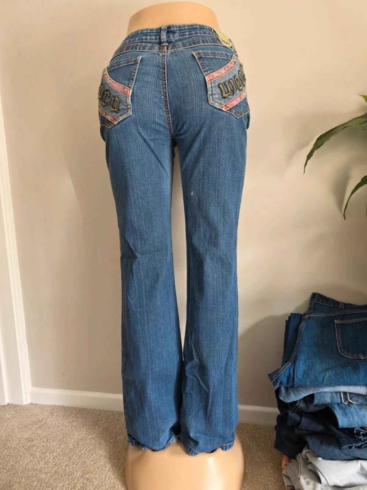 Vintage Y2K Rocawear Mid Rise Bootcut Jeans UK Size 16 Tall