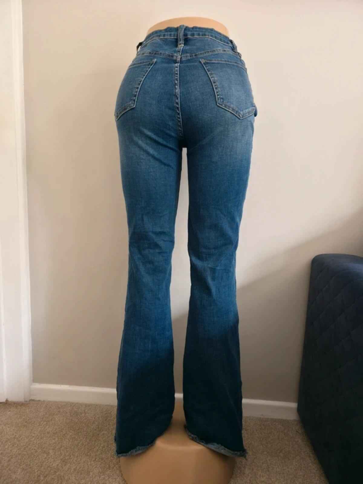 YMI High Rise Flared Vintage Y2K Jeans UK Size 8 Tall