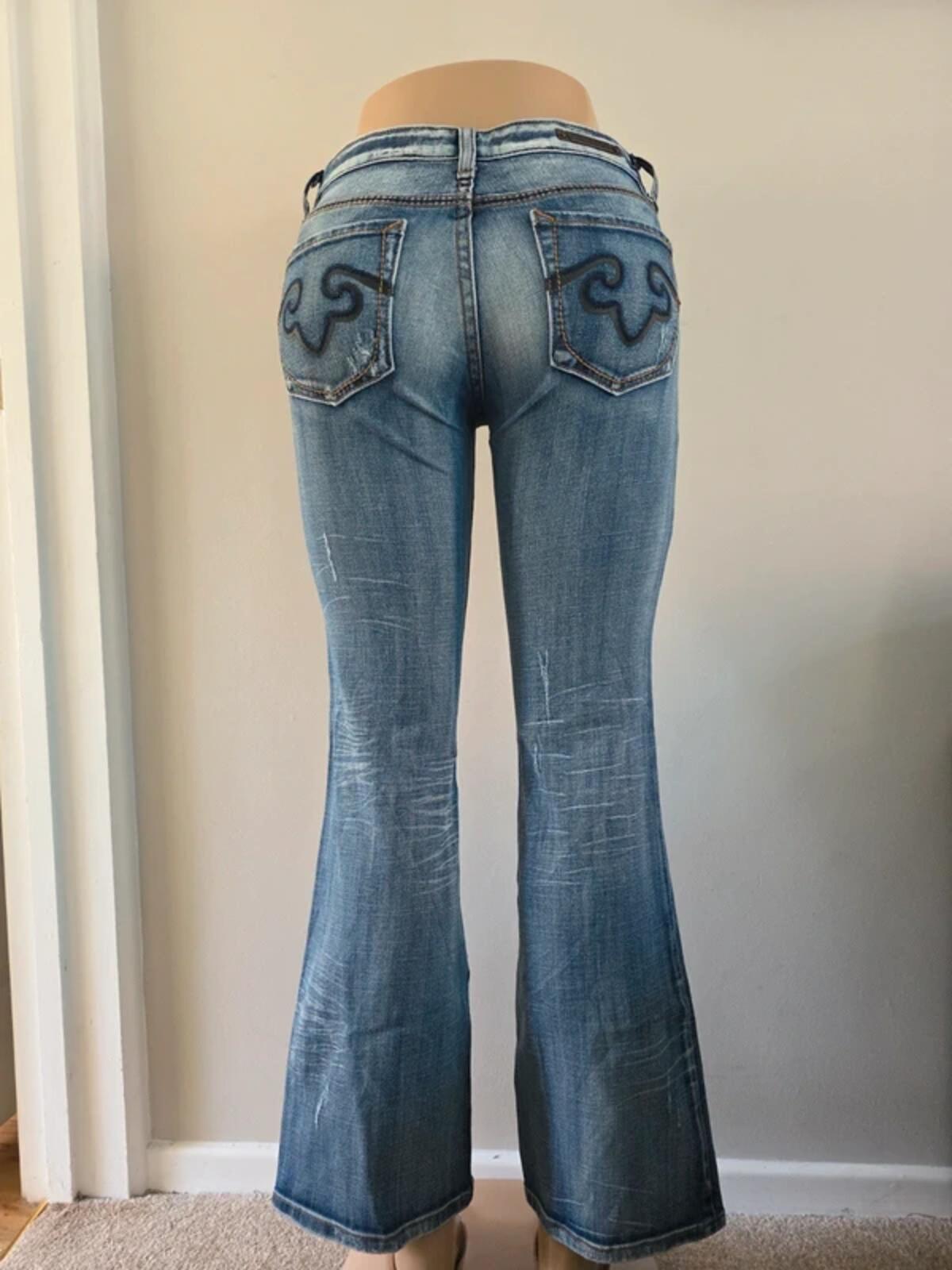 Rerock Ultra Low Rise Bootcut Vintage Y2K Jeans UK Size 8