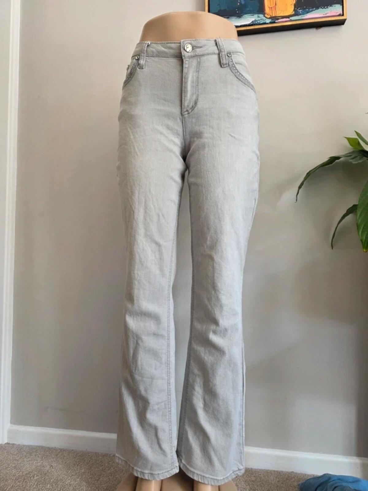 Vintage Y2K Earl Jeans Mid Rise Embroidered Bootcut Jeans UK Size 14
