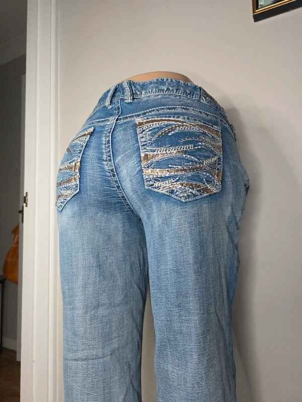 Amethyst Jeans Mid Rise Bootcut Vintage Y2K Jeans UK Size 20/22