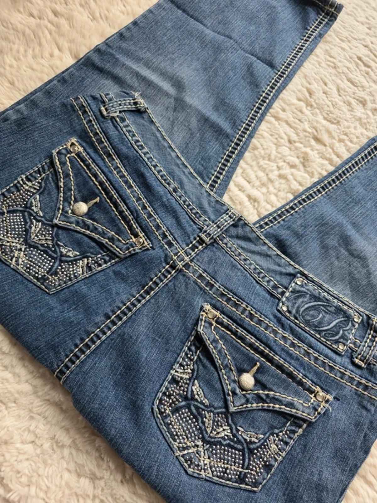 Vintage Y2K Code Bleu Low Rise Cropped Bootcut Jeans UK 16