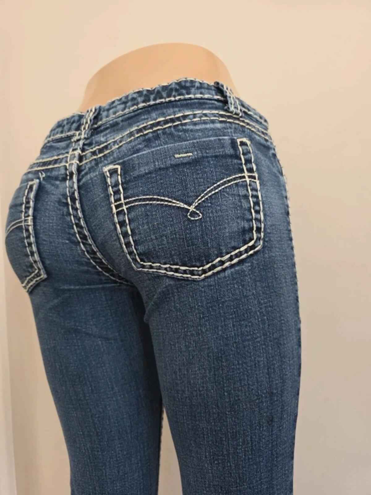 Blue Asphalt Low Rise Bootcut Vintage Y2K Jeans UK Size 8