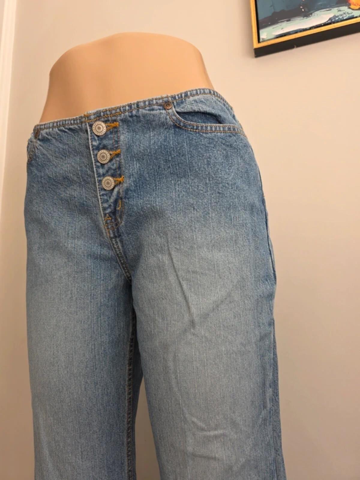 Express Mid Rise Hipster Flared Vintage Y2K Jeans UK Size 10/12 Tall
