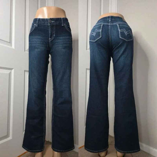 Maurices Mid Rise Wide Bootcut Jeans UK Size 10/12 Vintage Y2K