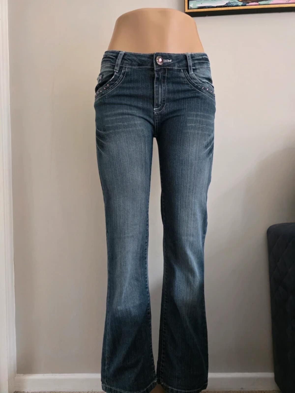 Kikstar Vintage Y2K Mid Rise Bootcut Jeans UK Size 10