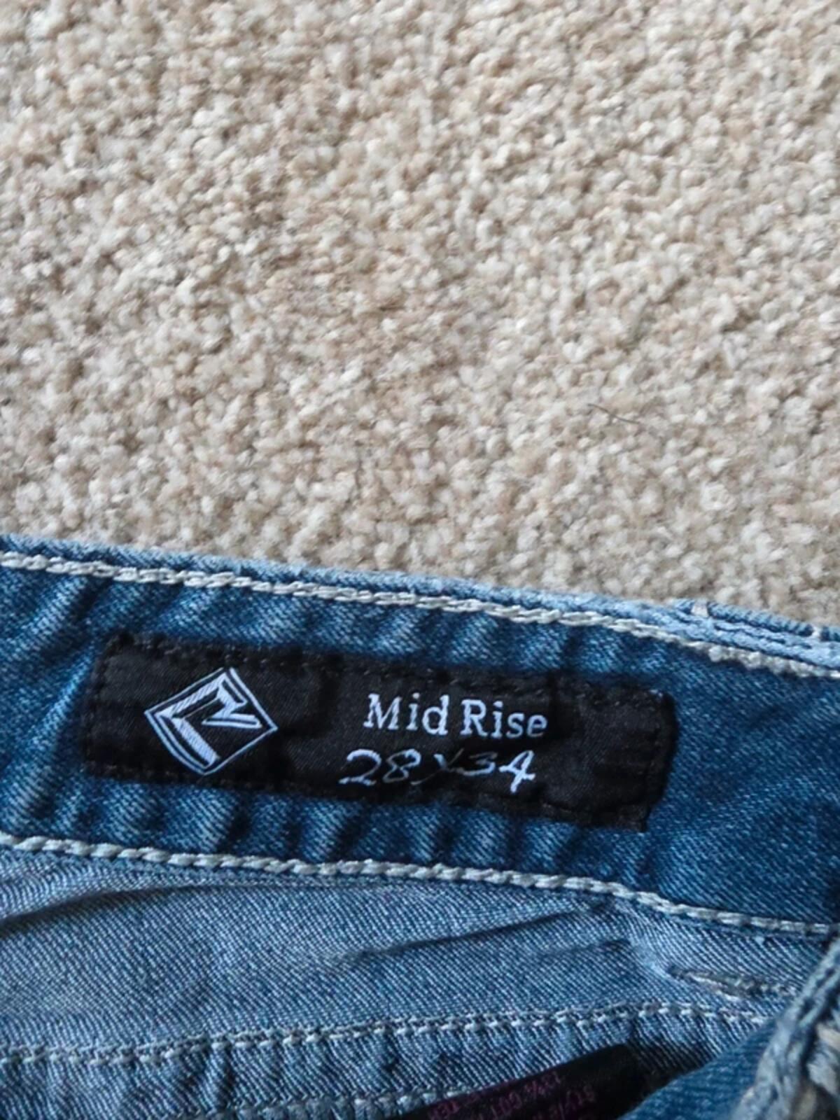 Rock & Roll Mid Rise Baby Bootcut Vintage Y2K Jeans UK Size 8 Tall