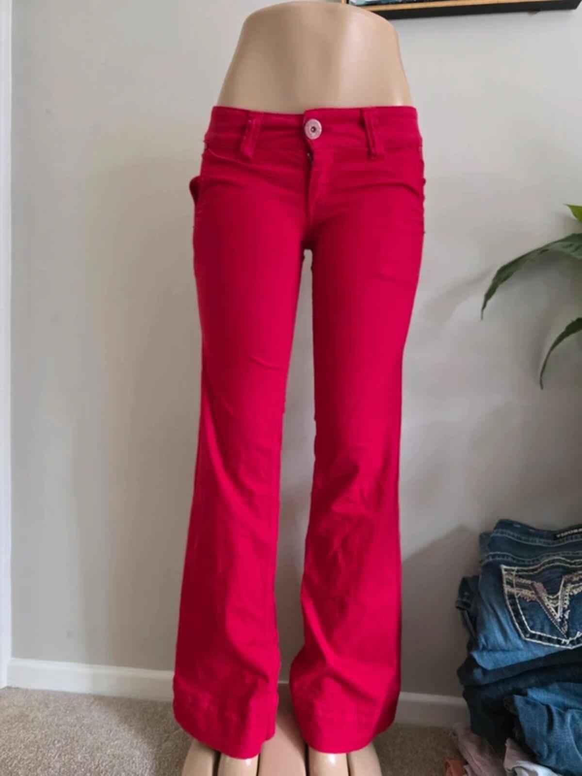 Vintage Y2K Denim Colours Low Rise Wide Leg Jeans UK Size 6 Tall