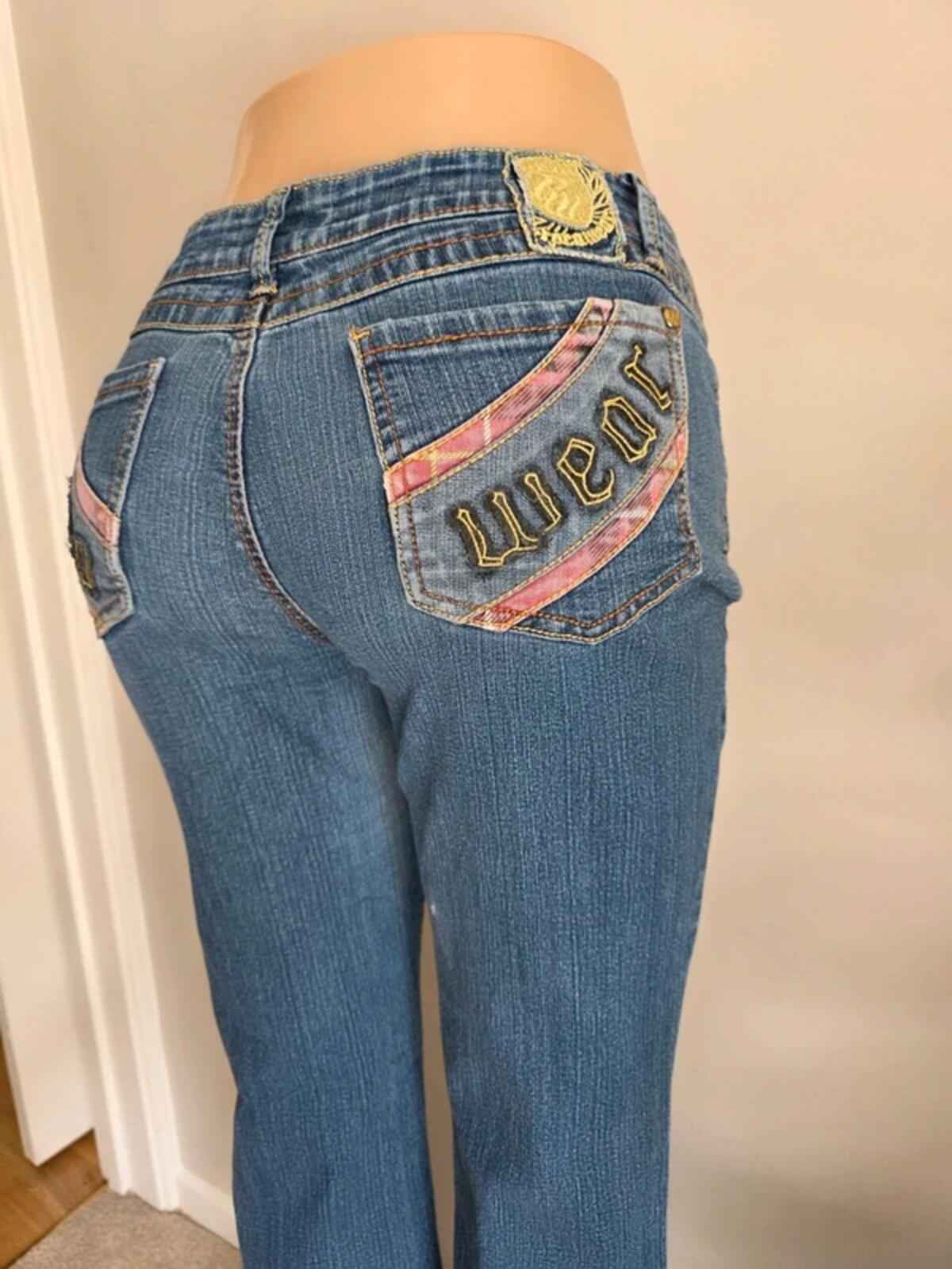 Vintage Y2K Rocawear Mid Rise Bootcut Jeans UK Size 16 Tall