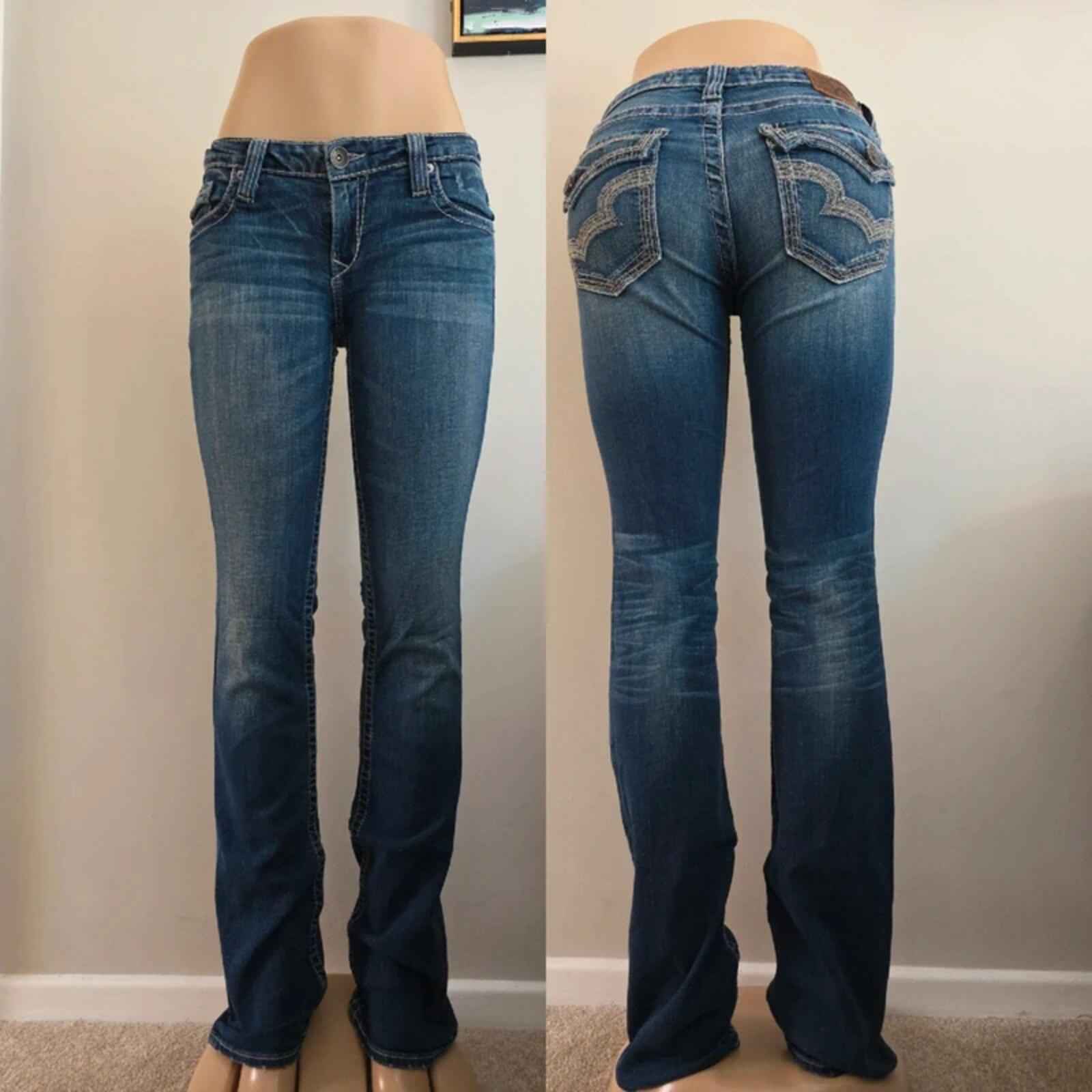 Big Star Ultra Low Rise Bootcut Vintage Y2K Jeans UK Size 8 Tall
