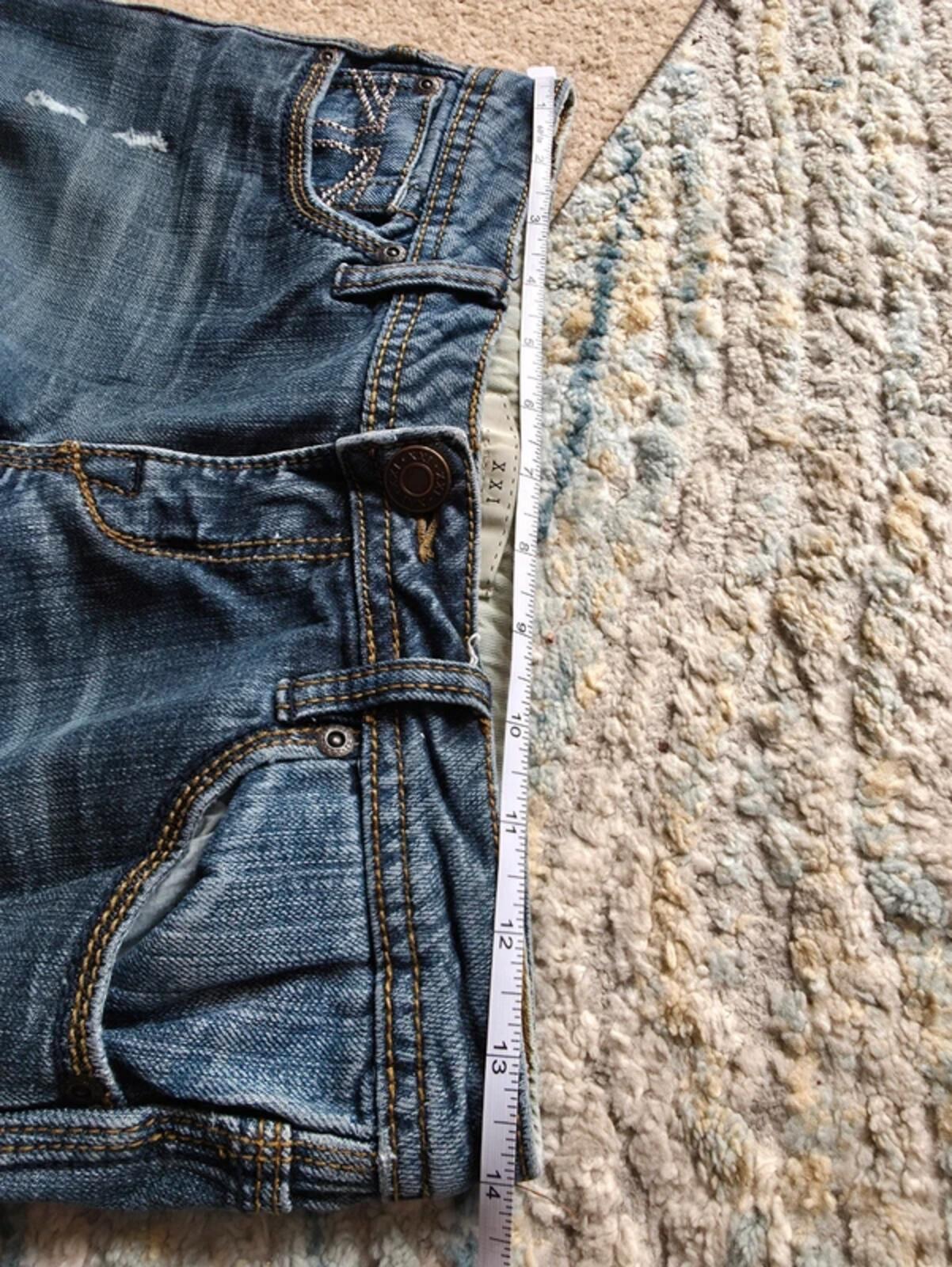 XXI Ultra Low Rise Distressed Baby Bootcut Vintage Y2K Jeans UK Size 4