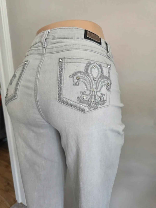 Vintage Y2K Earl Jeans Mid Rise Embroidered Bootcut Jeans UK Size 14