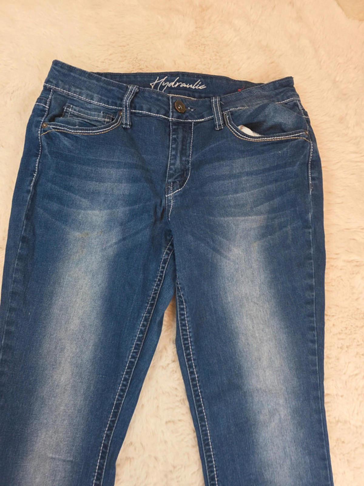 Vintage Y2K Hydraulic Mid Rise Bootcut Jeans UK Size 12