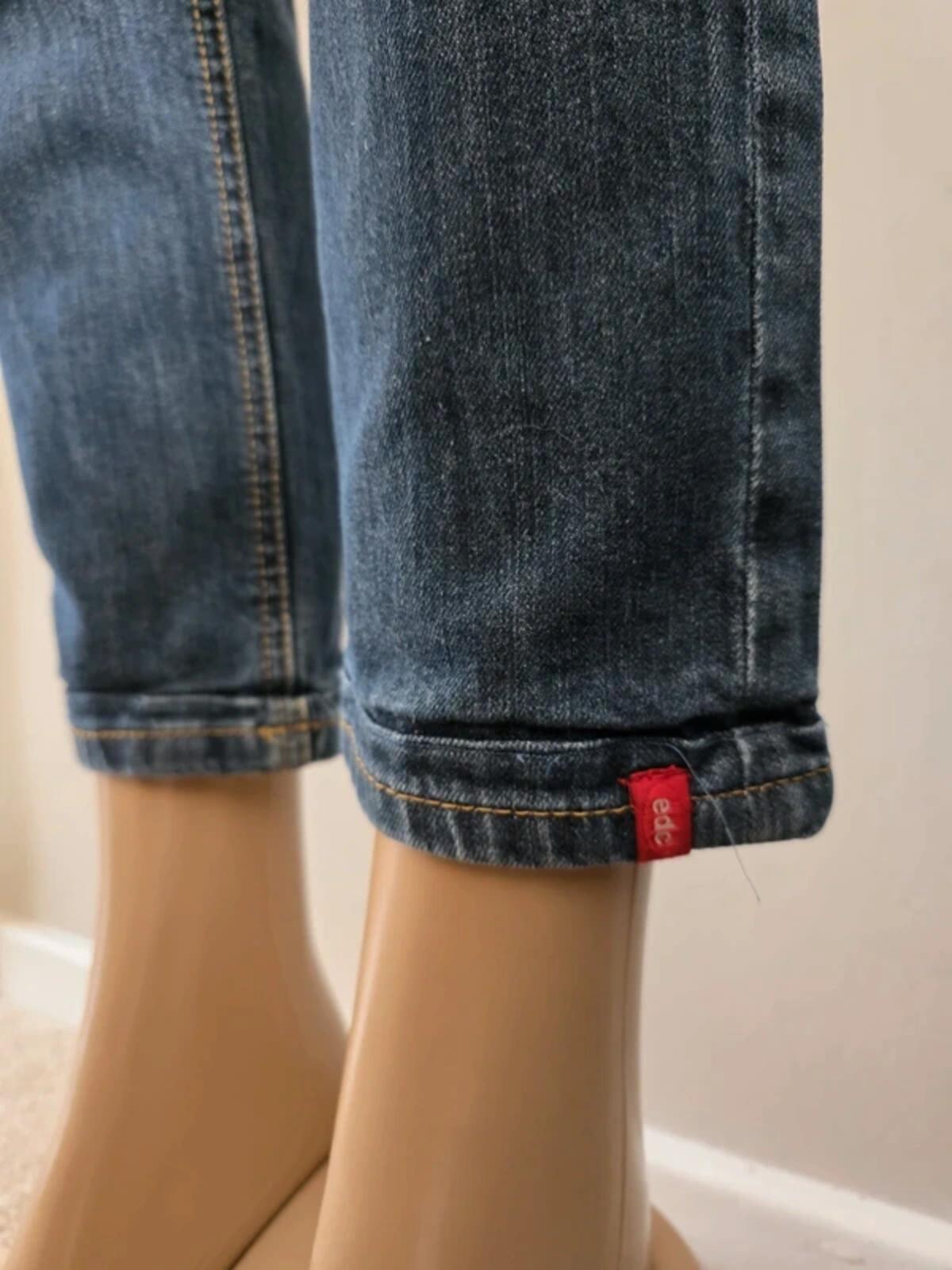 EDC By Esprit Ultra Low Rise Cropped Jeans UK Size 10