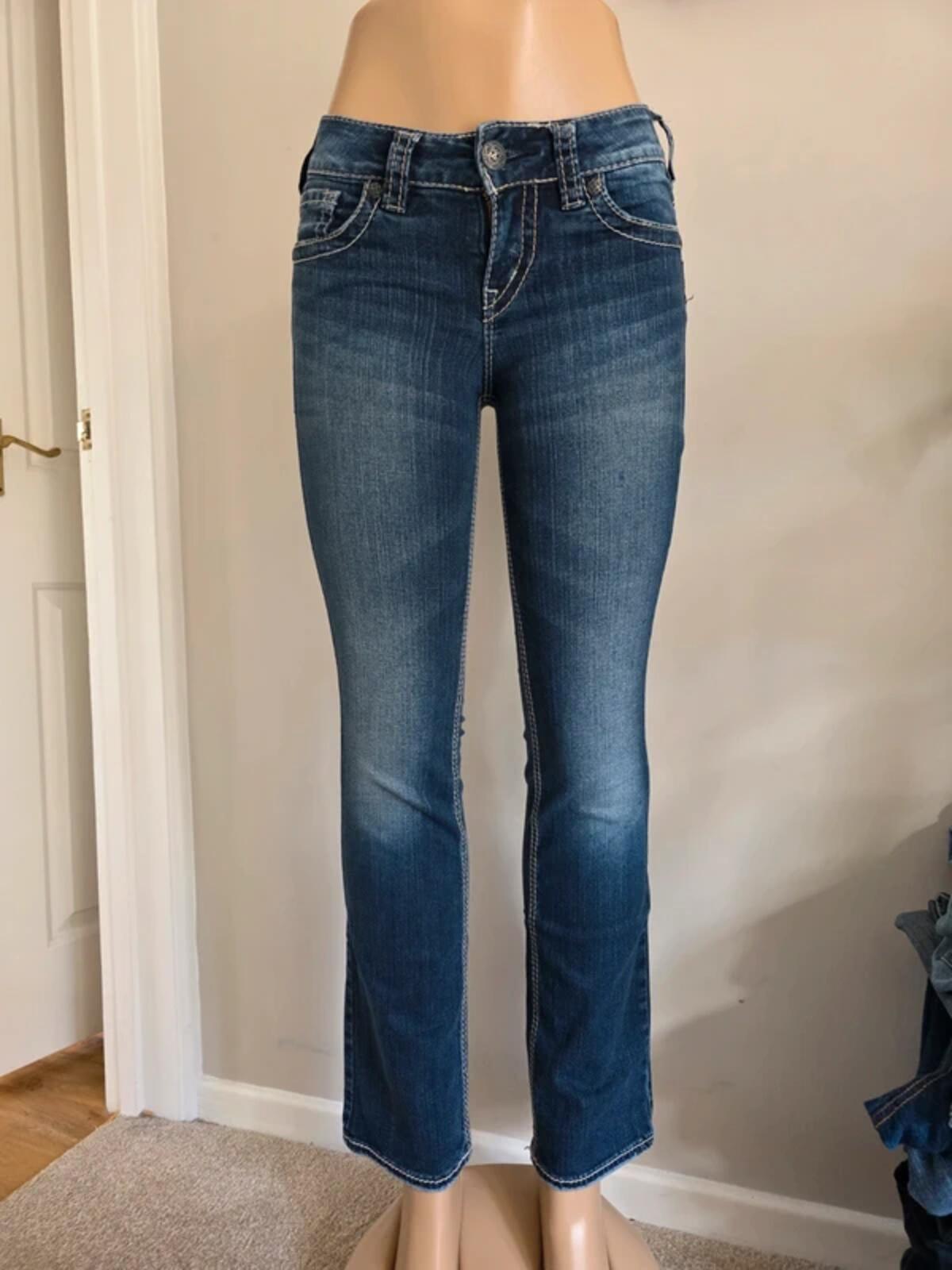 Vintage Y2K Silver Jeans Low Rise Bootcut Jeans UK Size 6