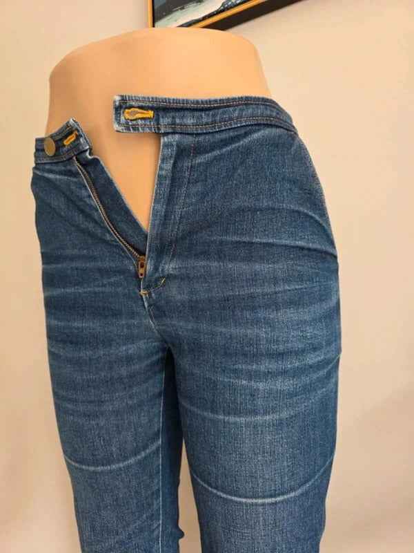 Vintage Y2K Peyton Place Mid Rise Cropped Jeans UK Size 6