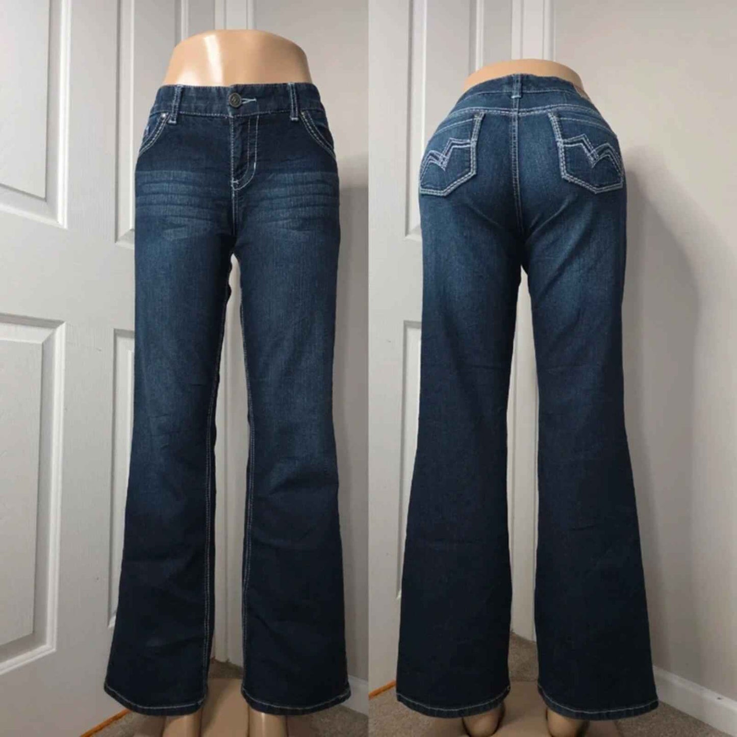 Maurices Mid Rise Wide Bootcut Jeans UK Size 10/12 Vintage Y2K