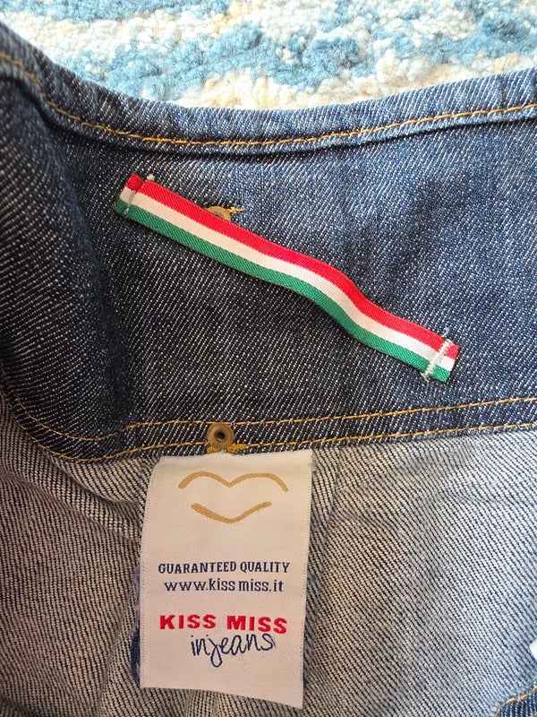 Kiss Miss Italian Denim Pleated Mini Skirt UK Size 12