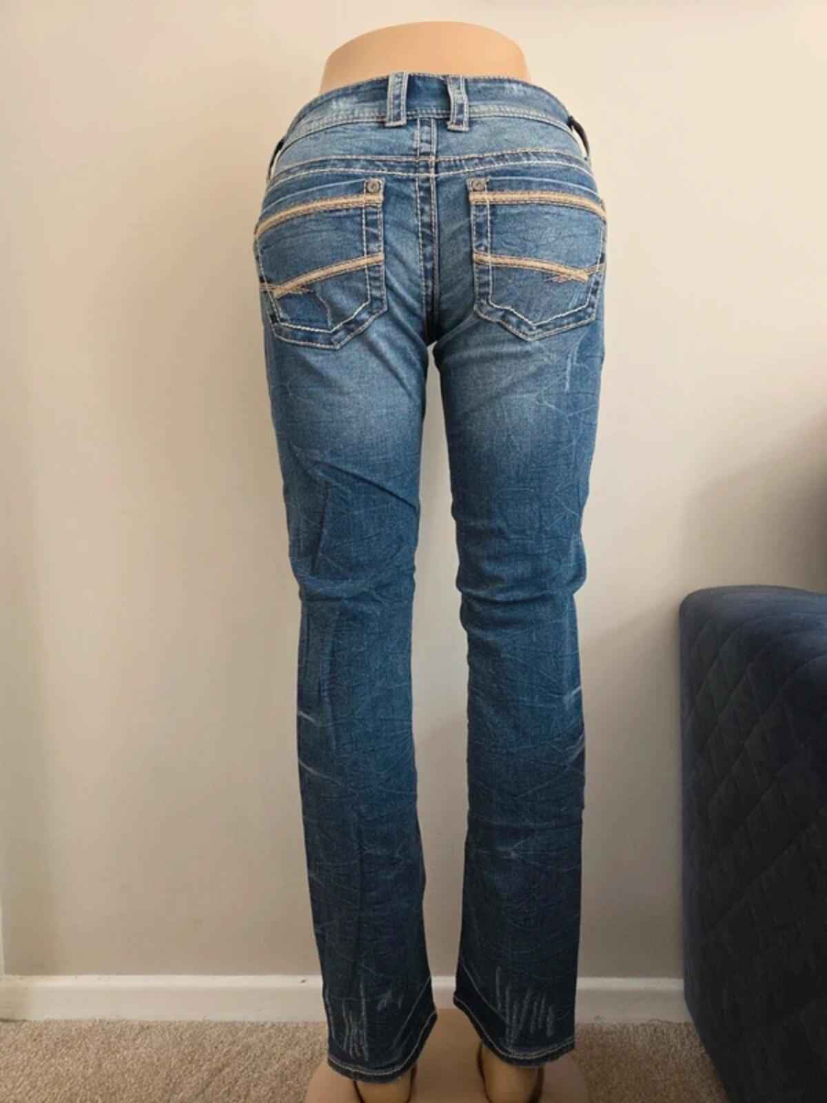 Vintage Y2K BKE Low Rise Distressed Skinny Ankle Jeans UK Size 12
