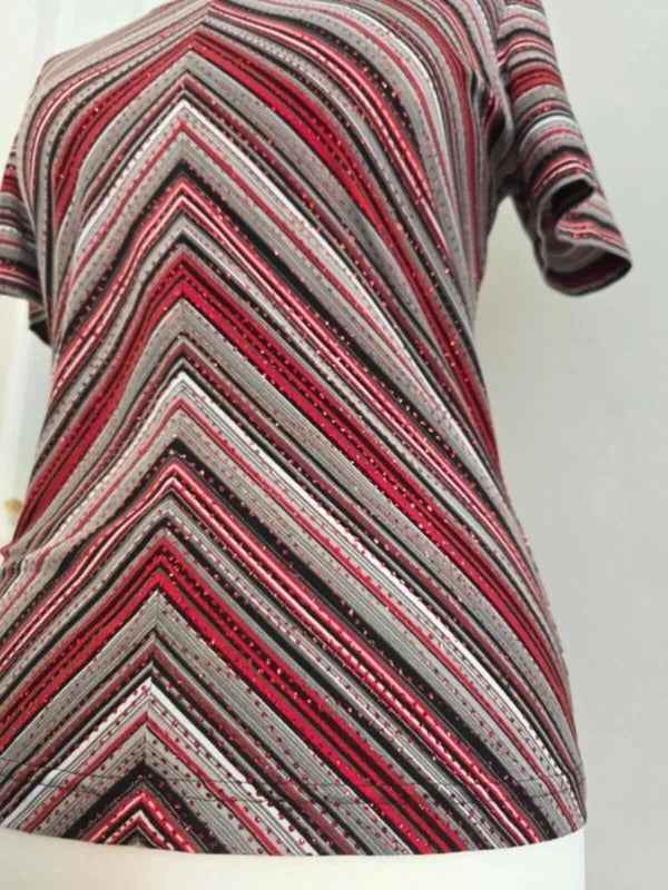 Taifun Collection Y2K Glitter Stripe Stretch Top UK Size 12