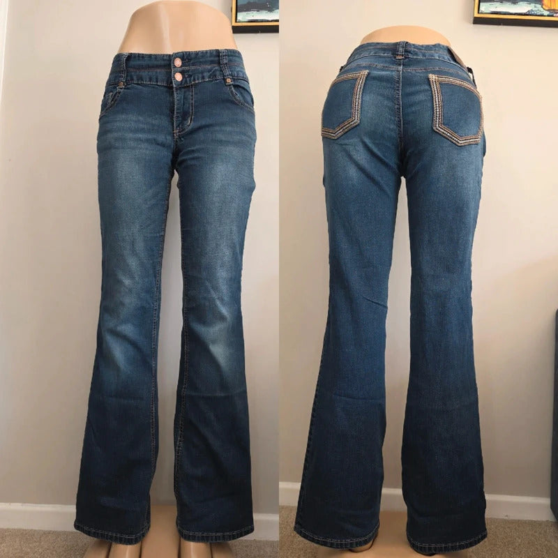Maurices Low Rise Bootcut Vintage Y2K Jeans UK Size 8/10 Tall