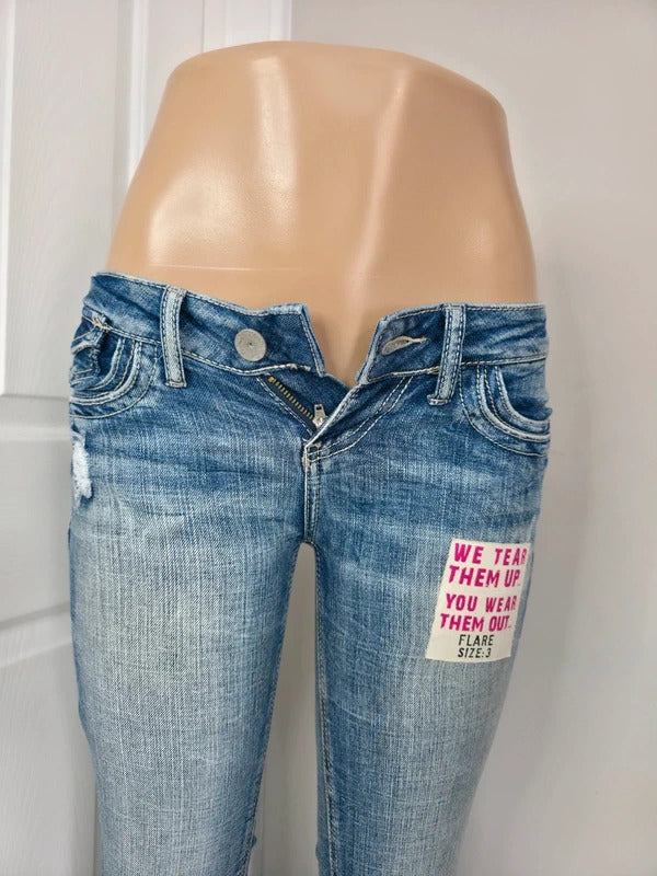 Almost Famous Ultra Low Rise Bootcut Vintage Y2K Jeans UK Size 4/6