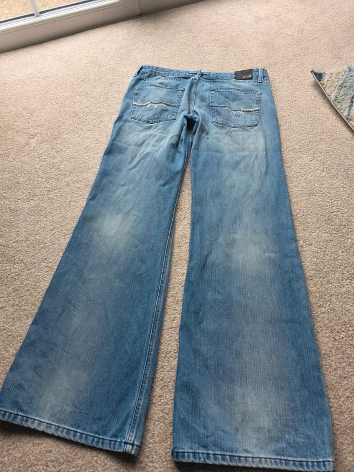 Vintage Y2K Gsus Sindustries Low Rise Wide Leg Jeans UK Size 14