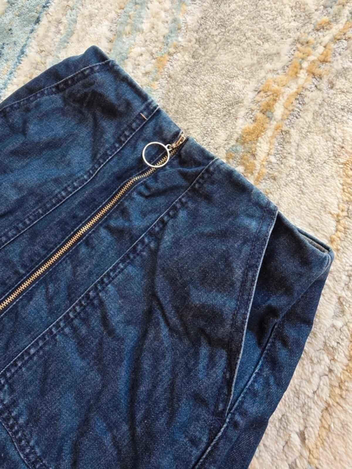 Vintage Y2K GU Denim Zip Mini Skirt UK Size 4