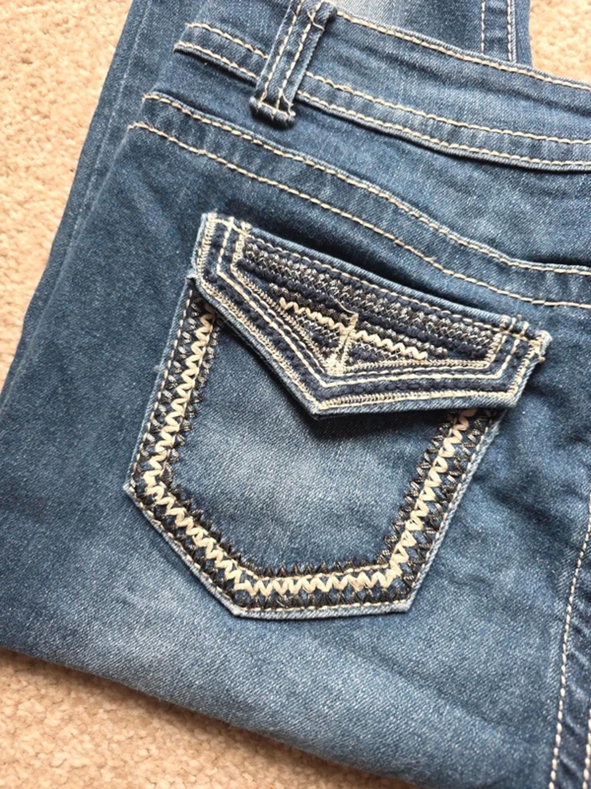 Vintage Y2K Vanilla Star Mid Rise Skinny Jeans UK Size 12