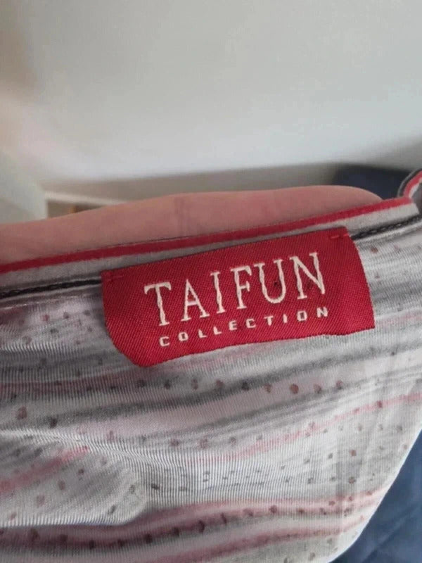 Taifun Collection Y2K Glitter Stripe Stretch Top UK Size 12