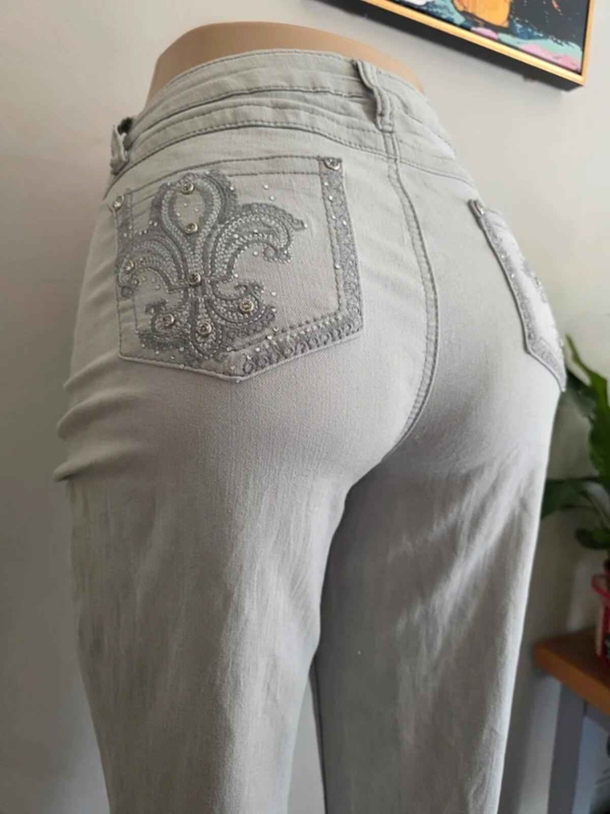 Vintage Y2K Earl Jeans Mid Rise Embroidered Bootcut Jeans UK Size 14