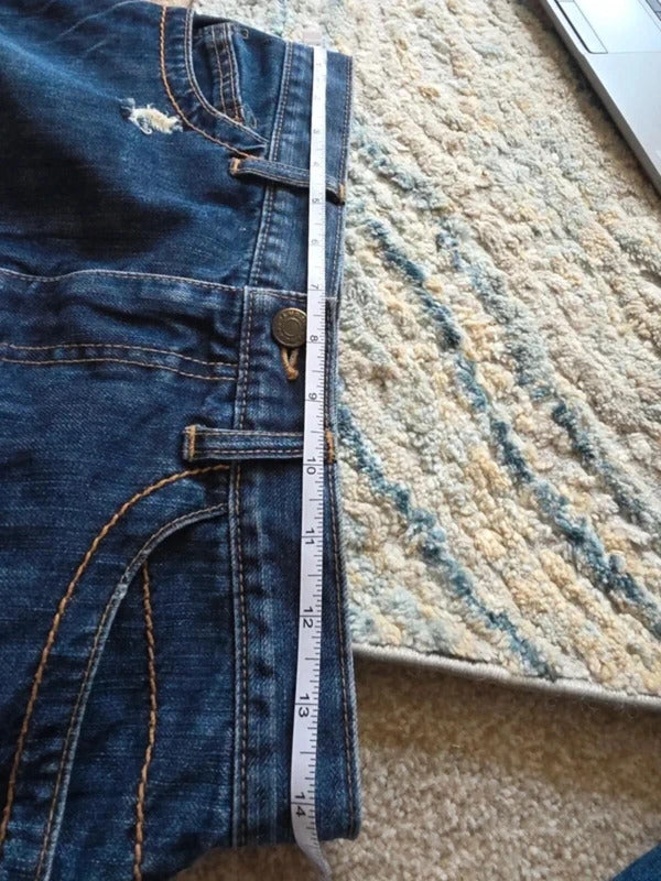 Osmosis Vintage Y2K Distressed Denim Mini Skirt UK Size 8