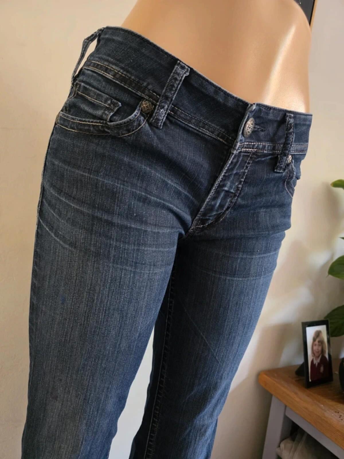 Vintage Y2K Silver Jeans Mid Rise Bootcut Jeans UK Size 12 Petite